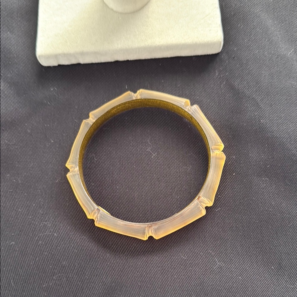 Alexis Bittar Gold and Brown Acrylic Bracelet - Picture 2 of 6